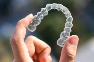 Invisalign clear aligner. 
